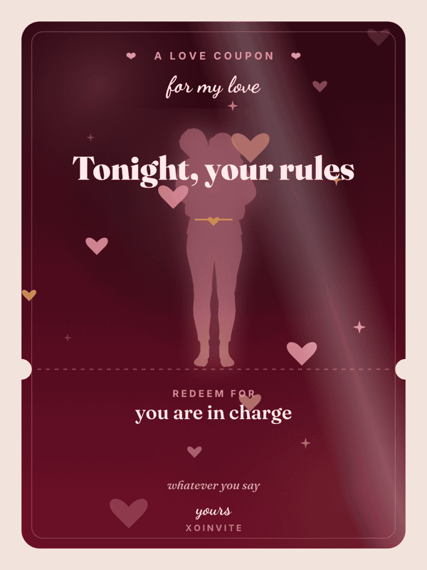 Tonight, your rules love coupon card