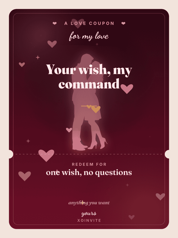 Your wish, my command love coupon card